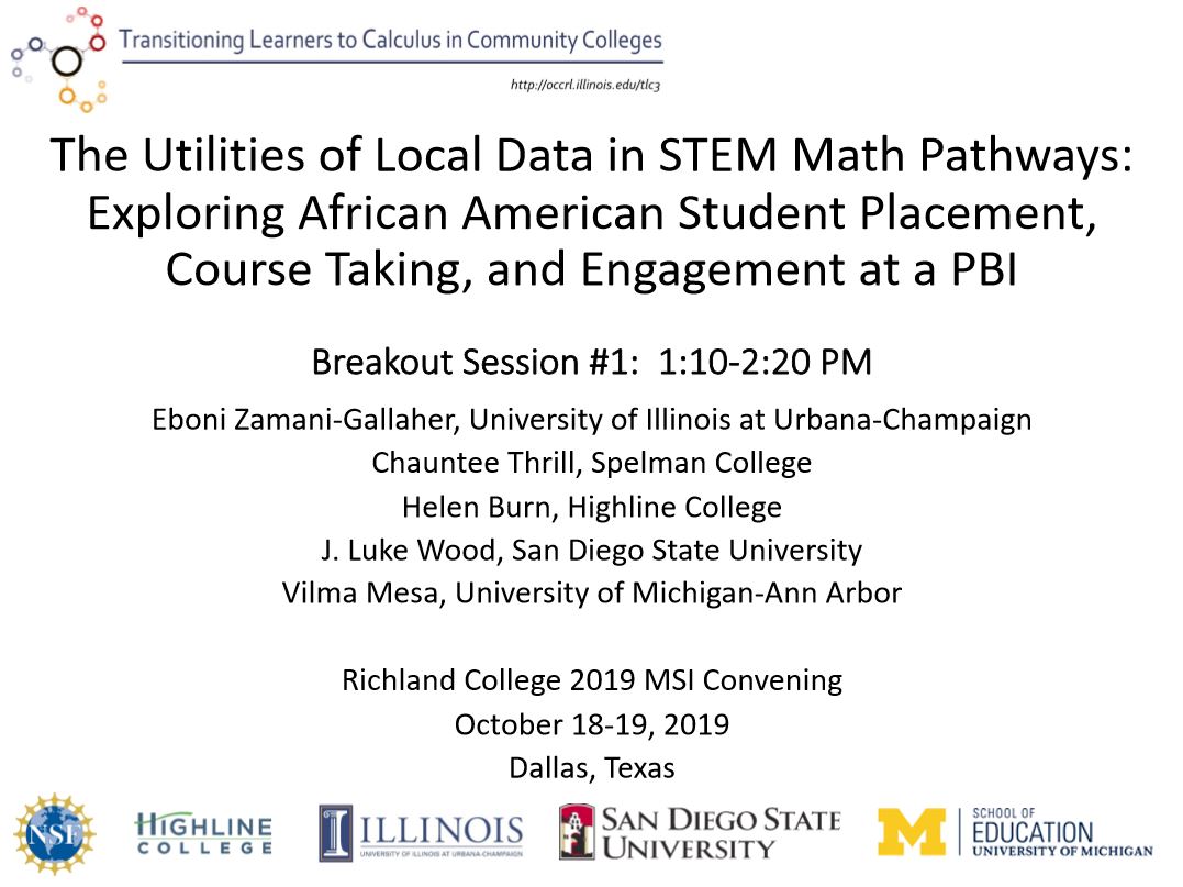 The Utilities of Local Data in STEM Pathways: Exploring African American Student Placement, Course Taking, and Engagement at a PBI